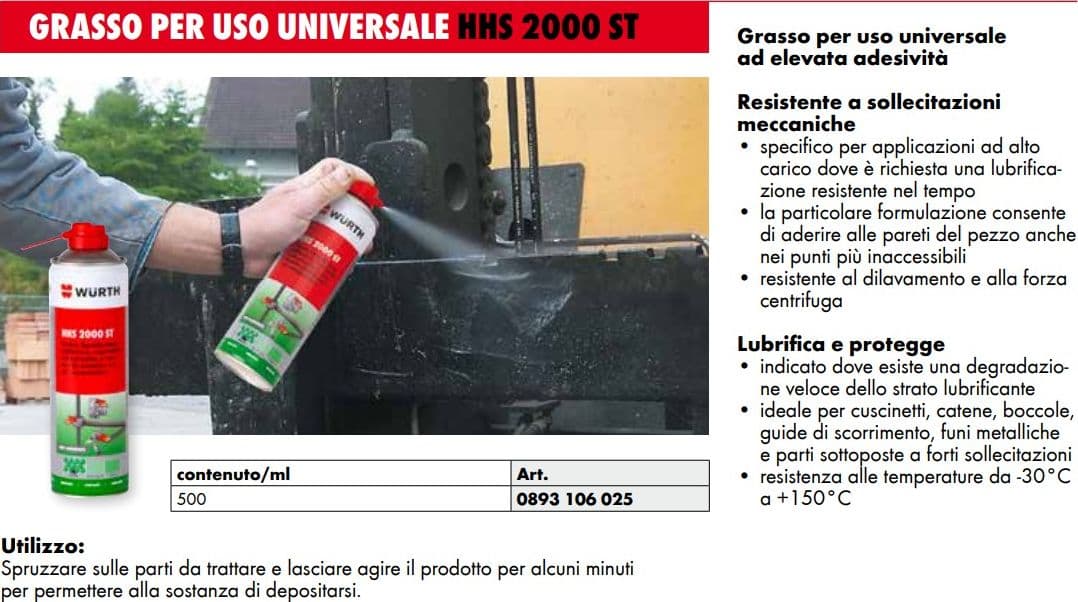 Grasso incolore 500ml HHS 2000 ST lubrificante spray adesivo resistente alle alte pressioni - 5