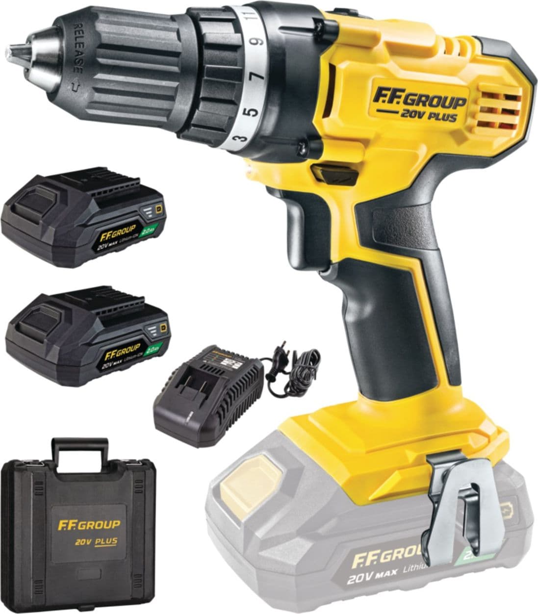FF Group CDD/35 20V PLUS trapano avvitatore con 2 batterie - uso semi-professionale - 2