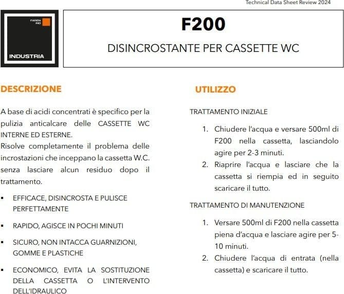 Faren F200 1lt disincrostante anticalcare per cassette wc - 2