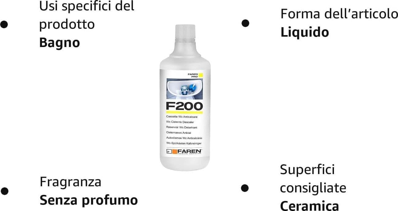Faren F200 1lt disincrostante anticalcare per cassette wc - 4