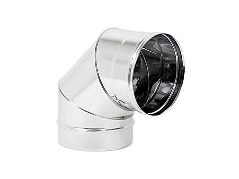 Gomito curva acciaio inox 80mm 5 decimi AISI 316 per canna fumaria camino stufa - 10