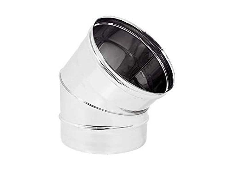 Gomito curva acciaio inox 80mm 5 decimi AISI 316 per canna fumaria camino stufa - 9