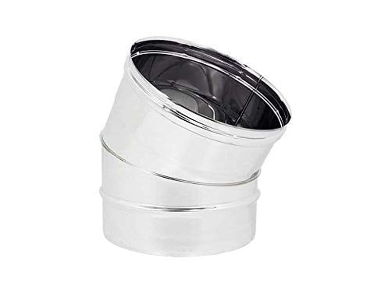 Gomito curva acciaio inox 80mm 5 decimi AISI 316 per canna fumaria camino stufa - 2