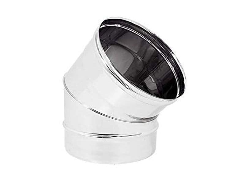 Gomito curva acciaio inox 80mm 5 decimi AISI 316 per canna fumaria camino stufa - 3