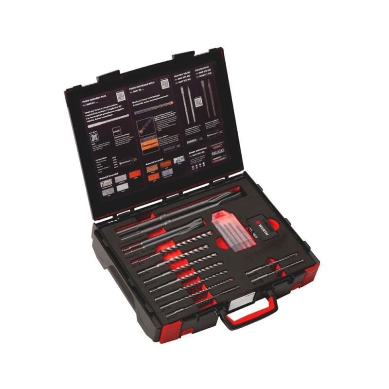 Set Professionale Punte e Scalpelli SDS Plus 44 Pezzi per Cemento e Muratura