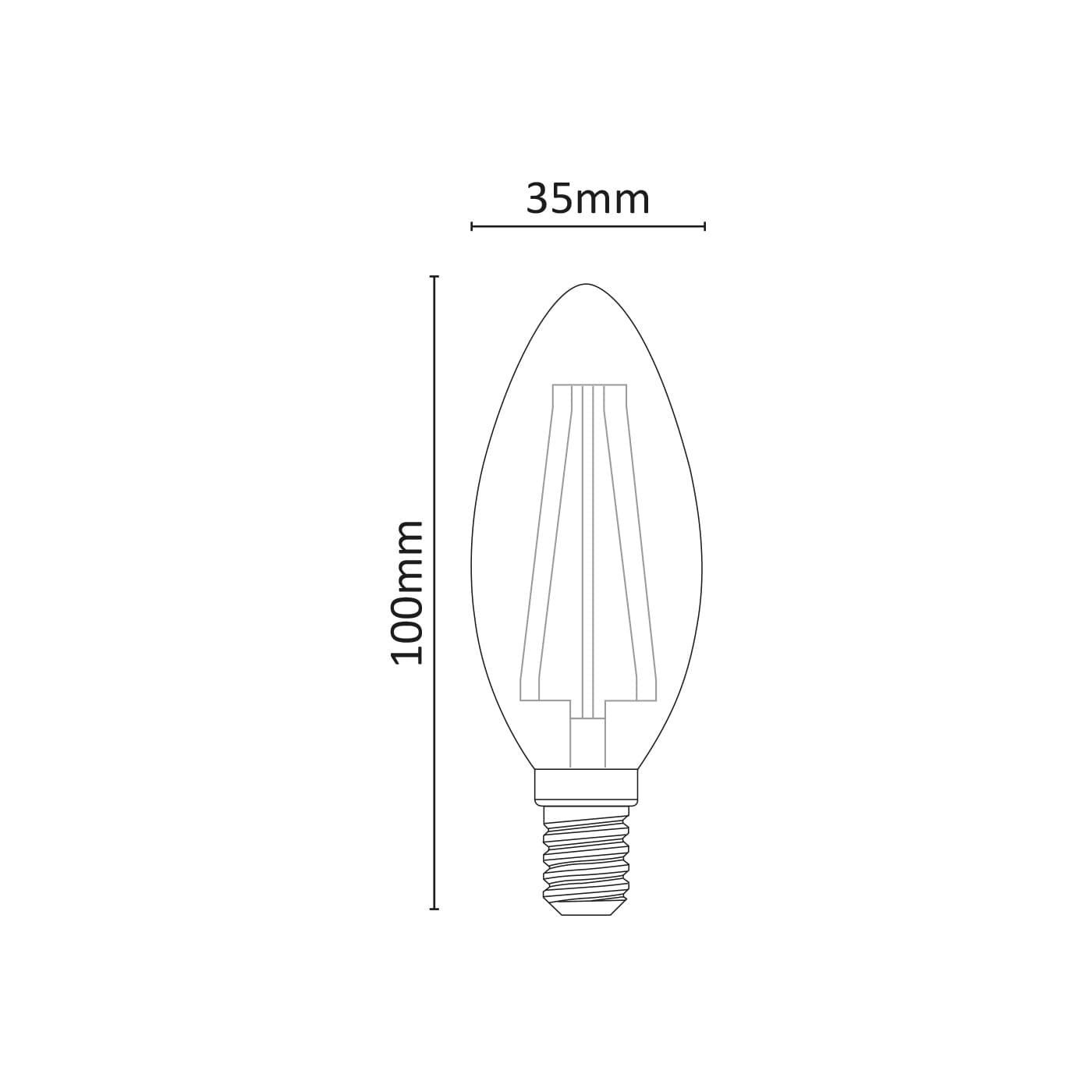 Alca Power C35 6W 230V 810LM 3000K E14 lampada oliva a filamento a led vetro trasparente - 2