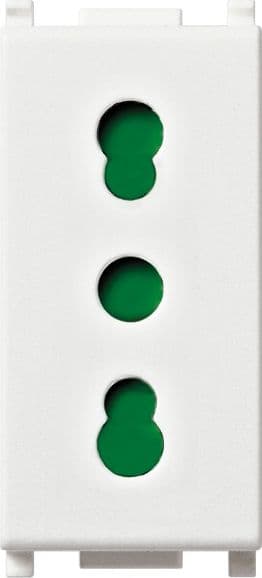 Elettroit serie starlight bipresa bianca 1P 2P+T 16A 250V compatibile Plana