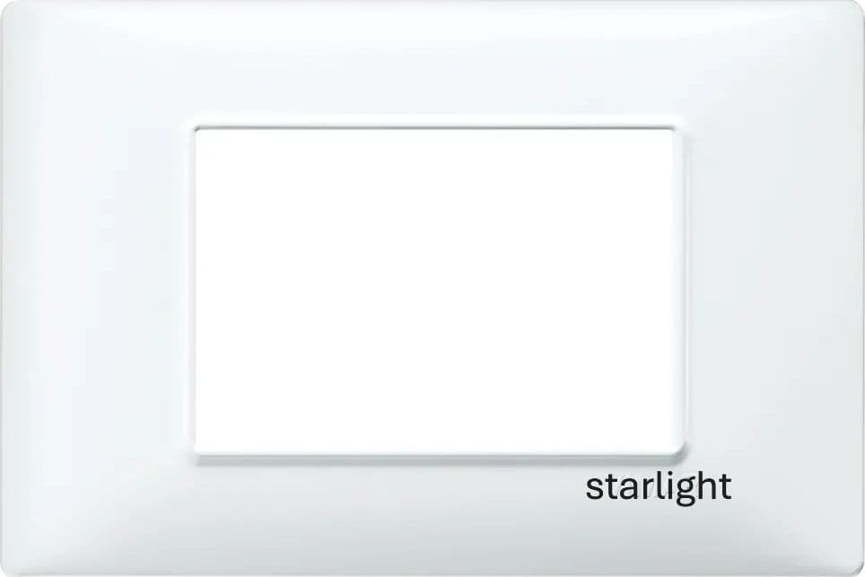 Elettroit serie starlight placca 3P tecnopolimero bianco per supporto montaggio su cassetta 503