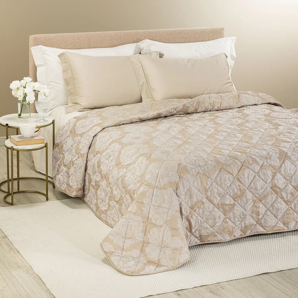 Copriletto Trapuntato Flory ! Caleffi – Raso Jacquard Matrimoniale, - 2