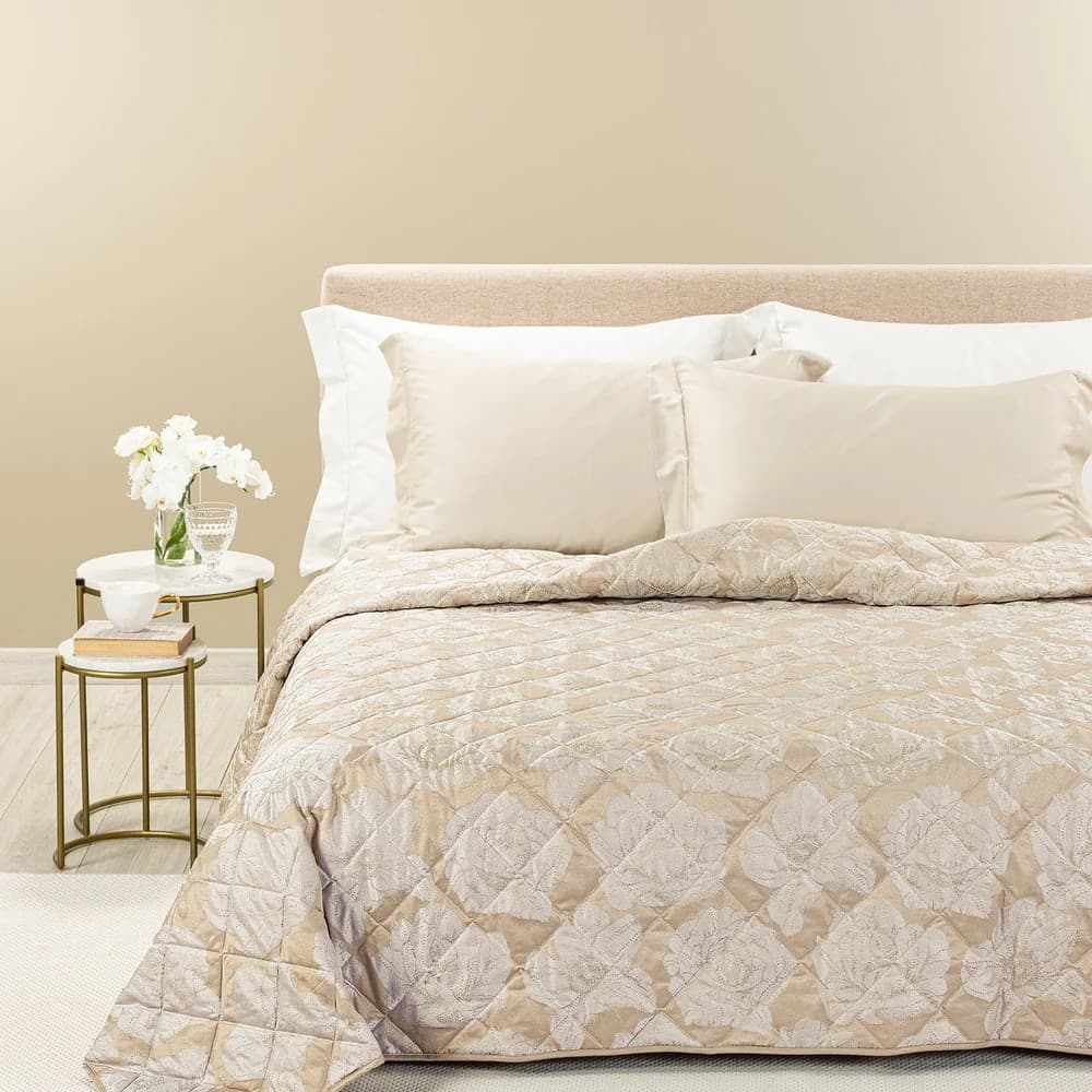 Copriletto Trapuntato Flory ! Caleffi – Raso Jacquard Matrimoniale, - 5