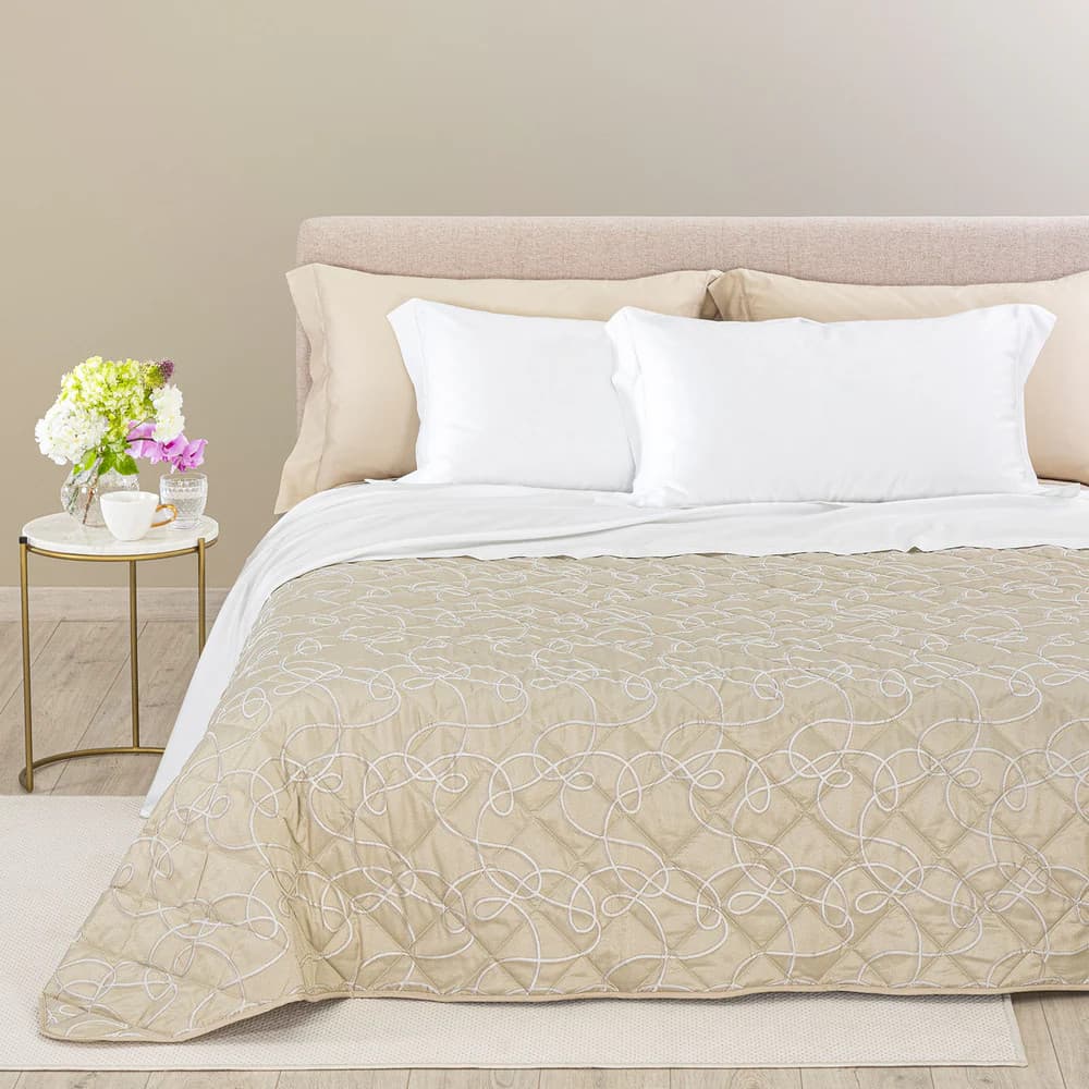 Copriletto Trapuntato Lesley ! Caleffi– Il Lusso Autentico del Raso Jacquard per il Tuo Letto Matrimoniale - 9