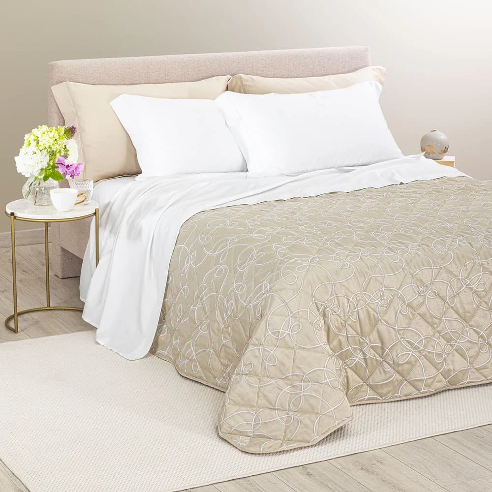 Copriletto Trapuntato Lesley ! Caleffi– Il Lusso Autentico del Raso Jacquard per il Tuo Letto Matrimoniale - 6