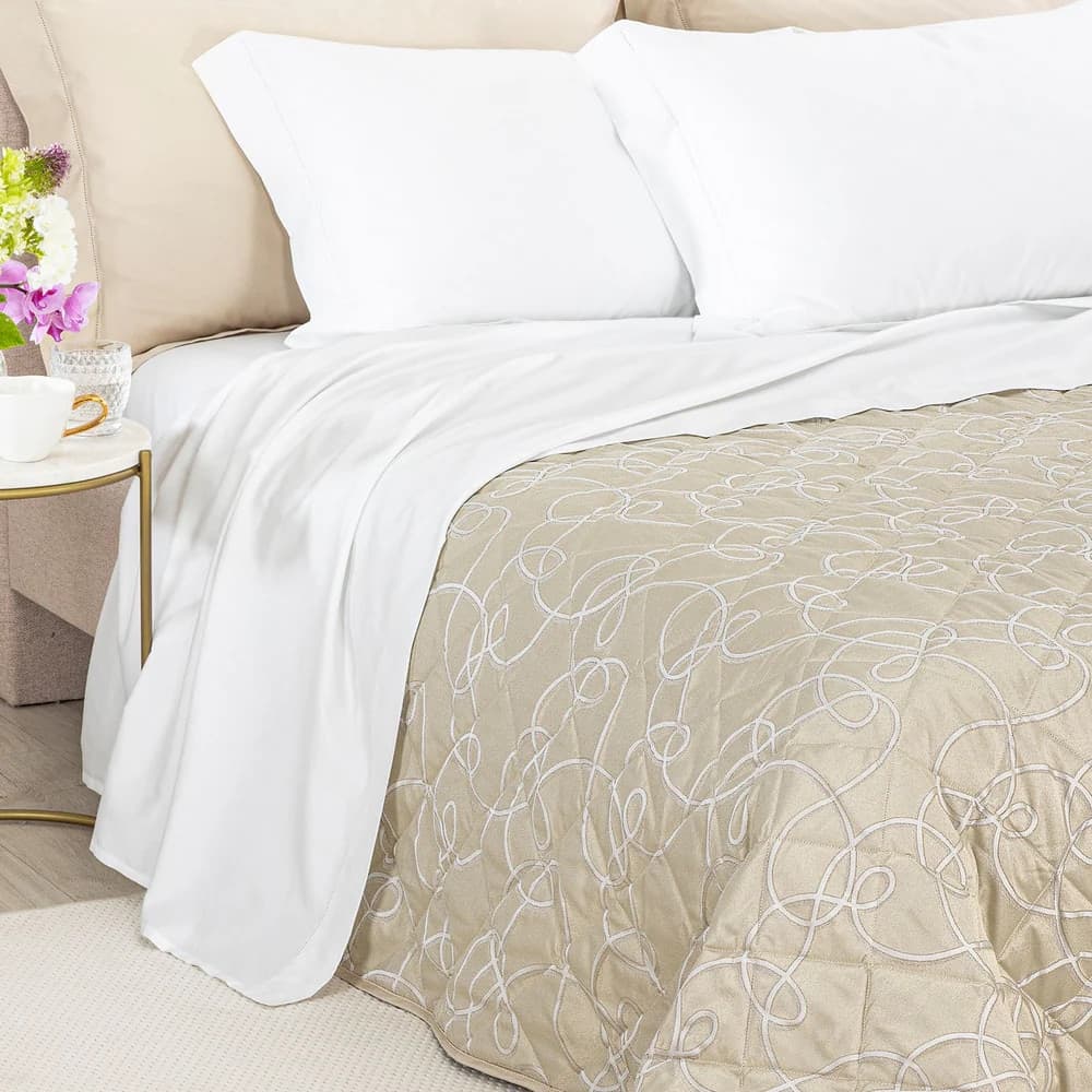 Copriletto Trapuntato Lesley ! Caleffi– Il Lusso Autentico del Raso Jacquard per il Tuo Letto Matrimoniale - 7