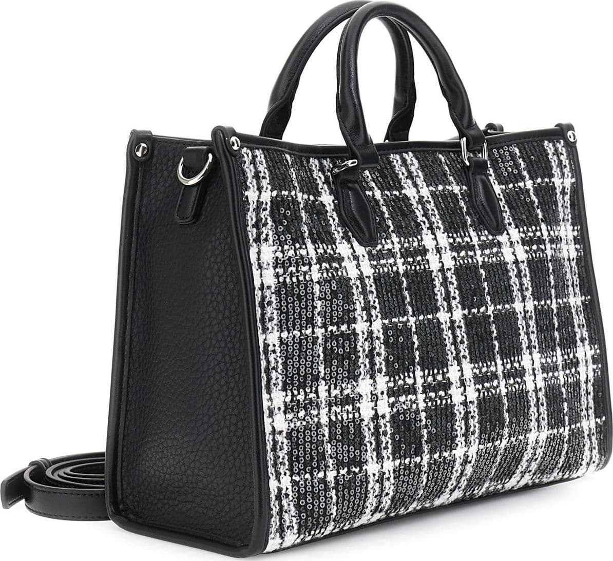 TOTE IN TESSUTO SCOZZESE CON APPLICAZIONE DI PAILLETTES - 2