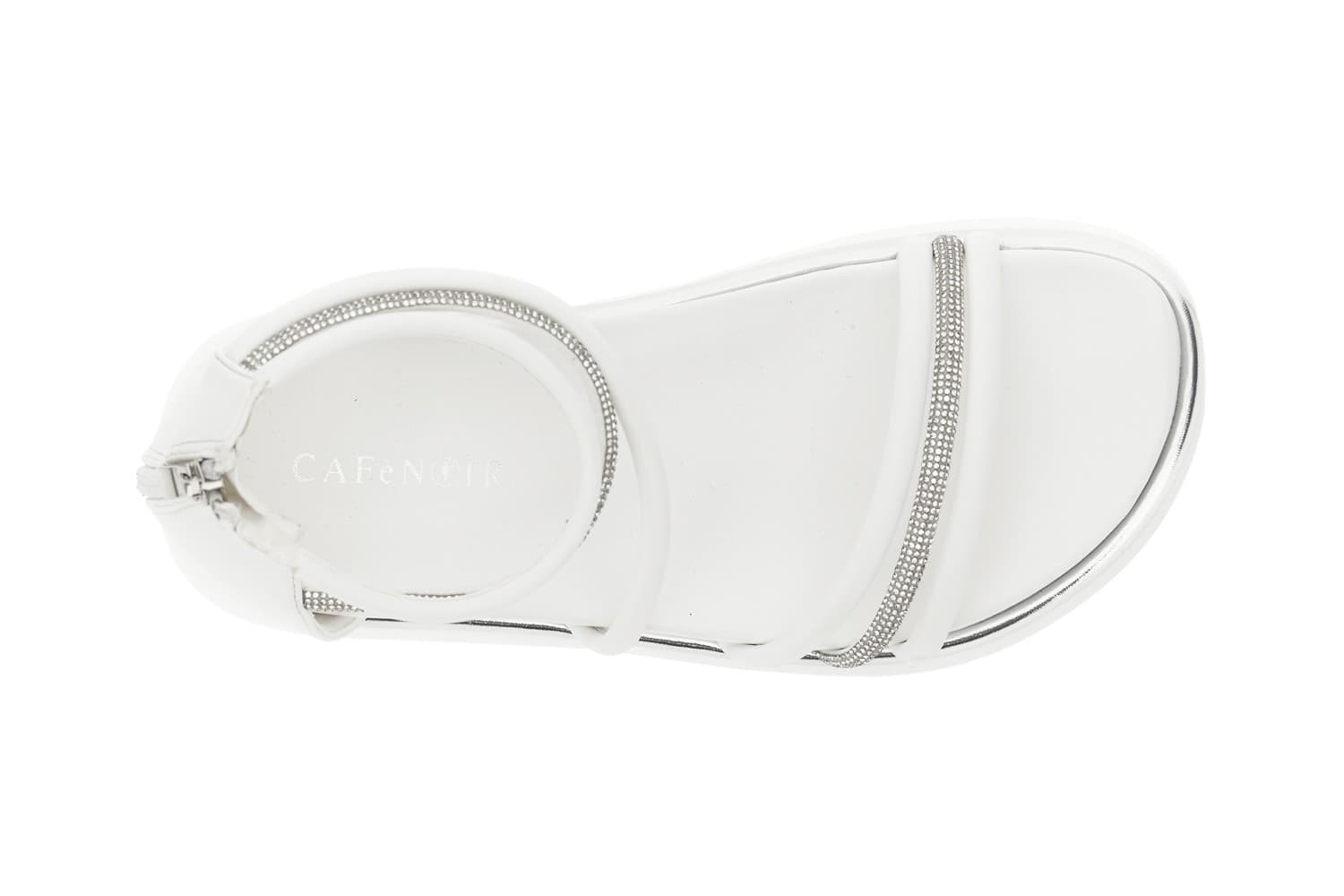 SANDALO ASIMMETRICO IN SINTETICO E STRASS CON TOPPONE E ZIP - 3