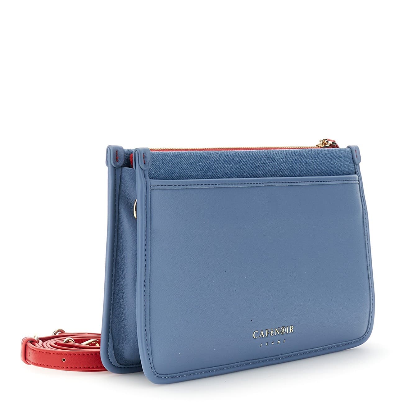 CLUTCH IN CANVAS E MATERIALE SINTETICO EFFETTO  NAPPA CON STAMPA E RICAMO SUL PA - 2
