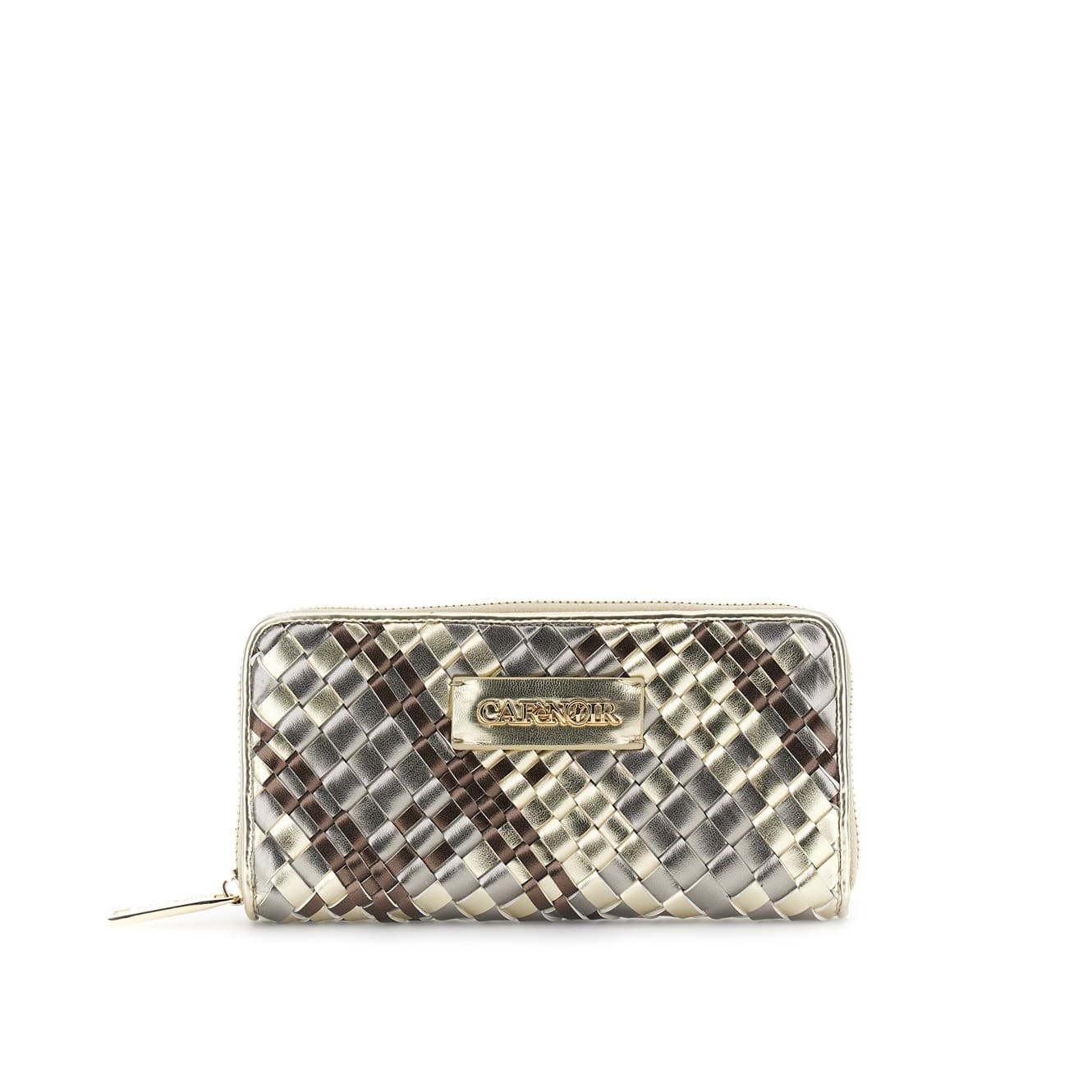 PORTAFOGLIO ZIP ROUND  INTRECCIATO IN MATERIALE SINTETICO METALLIZZATO MULTICOLO - 7