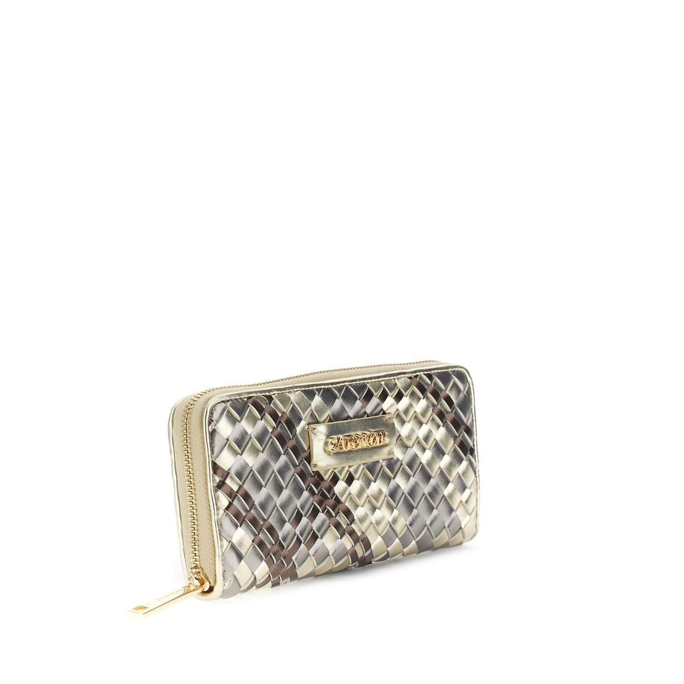PORTAFOGLIO ZIP ROUND  INTRECCIATO IN MATERIALE SINTETICO METALLIZZATO MULTICOLO - 3