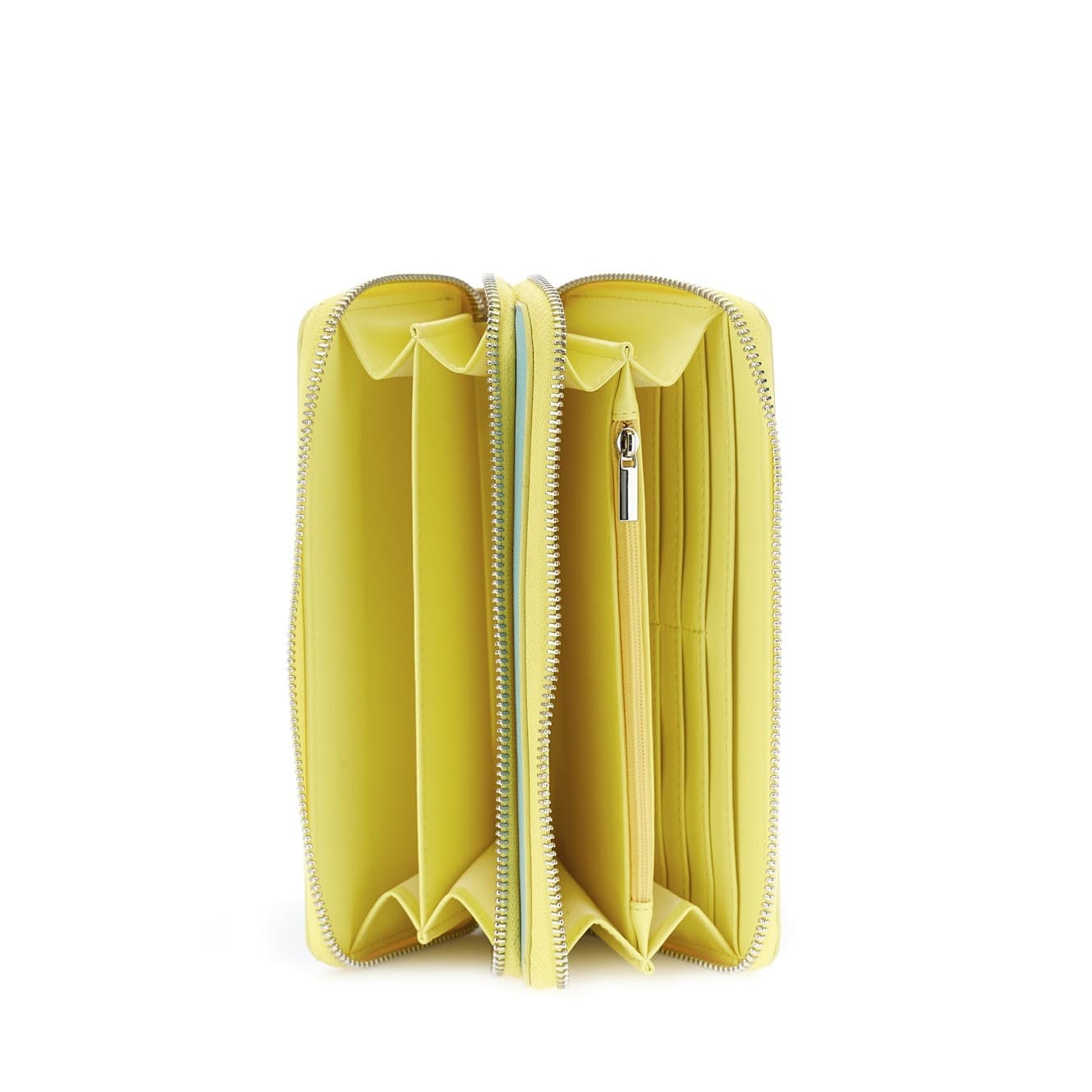 PORTAFOGLIO  GRANDE CON DOPPIA ZIP IN  MATERIALE SINTETICO EFFETTO SAFFIANO, ZIP - 2