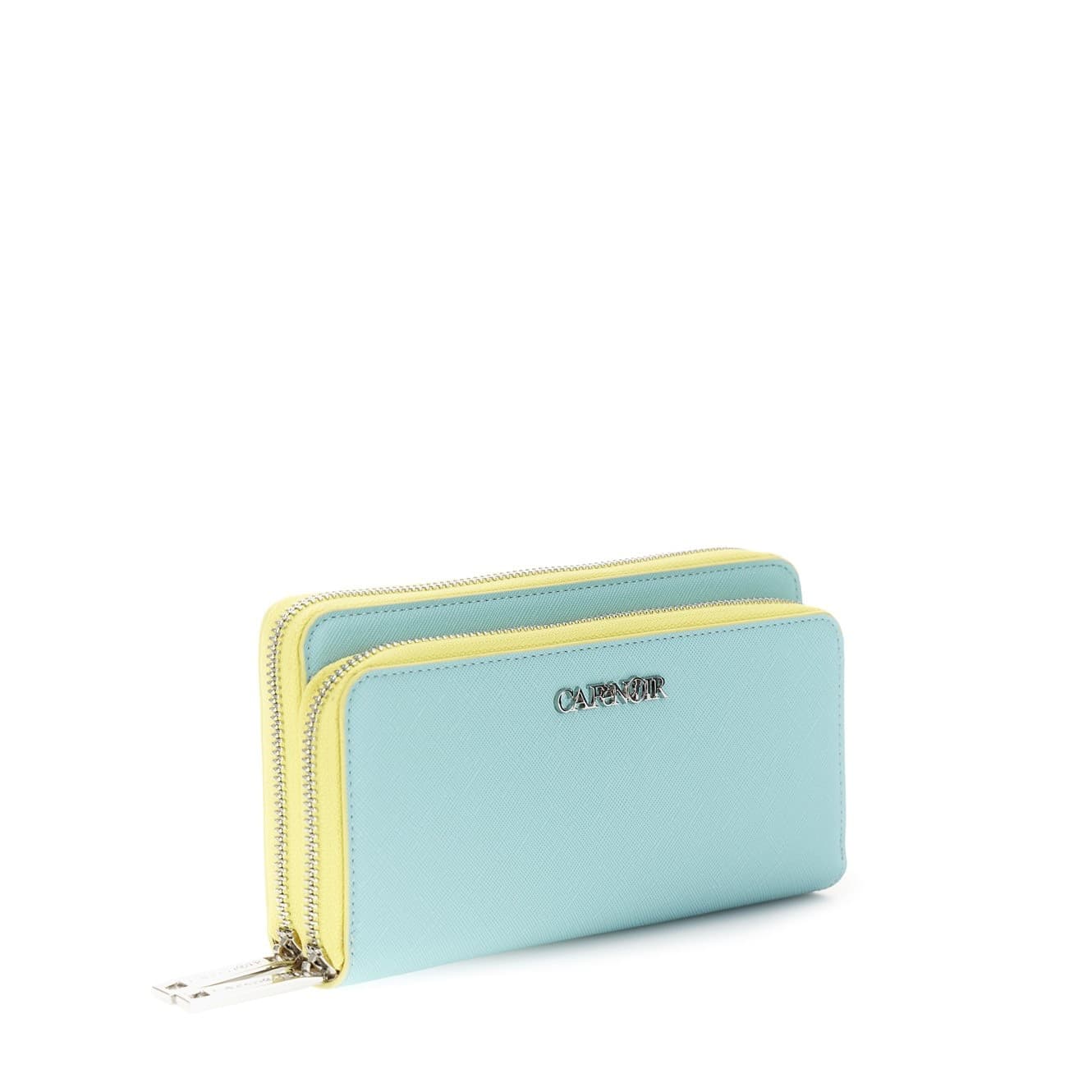 PORTAFOGLIO  GRANDE CON DOPPIA ZIP IN  MATERIALE SINTETICO EFFETTO SAFFIANO, ZIP - 3