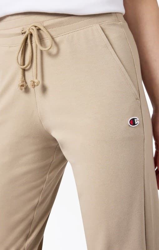 Pantaloni Donna Champion Icons Slim Fit con Polsino in Cotone Elasticizzato Beige - 2