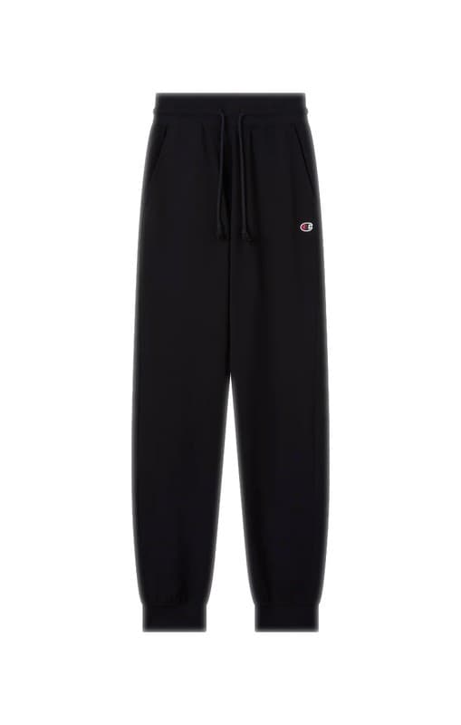 Pantaloni Donna Champion Icons Slim Fit con Polsino in Cotone Elasticizzato Nero