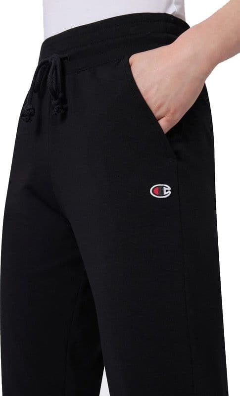 Pantaloni Donna Champion Icons Slim Fit con Polsino in Cotone Elasticizzato Nero - 2