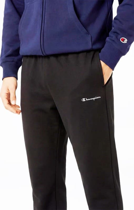 Pantaloni Uomo Champion Icons in Jersey di Cotone Standard Fit Nero - 3