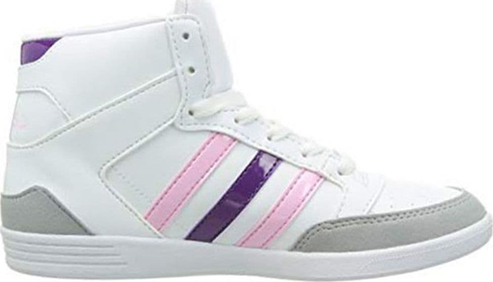 ADIDAS Basketball Ragazza art. VLNEO HOOPS MID W (F38384) in ecopelle White/Pink/Purple - 7