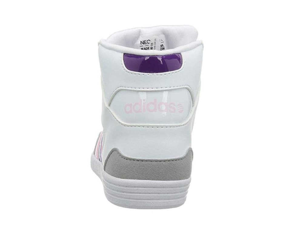 ADIDAS Basketball Ragazza art. VLNEO HOOPS MID W (F38384) in ecopelle White/Pink/Purple - 4