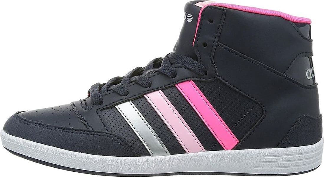 ADIDAS Basketball Ragazza art. VLNEO HOOPS MID W (F38383) in ecopelle Navy/Pink/Silver - 2