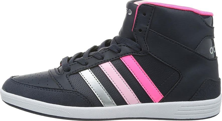 ADIDAS Basketball Ragazza art. VLNEO HOOPS MID W (F38383) in ecopelle Navy/Pink/Silver - 2