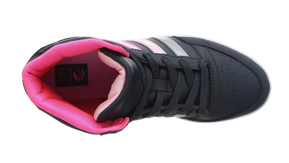 ADIDAS Basketball Ragazza art. VLNEO HOOPS MID W (F38383) in ecopelle Navy/Pink/Silver - 6