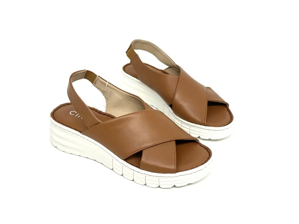 Cinzia Soft sandali donna pelle whisky platform leggera comfort - 3