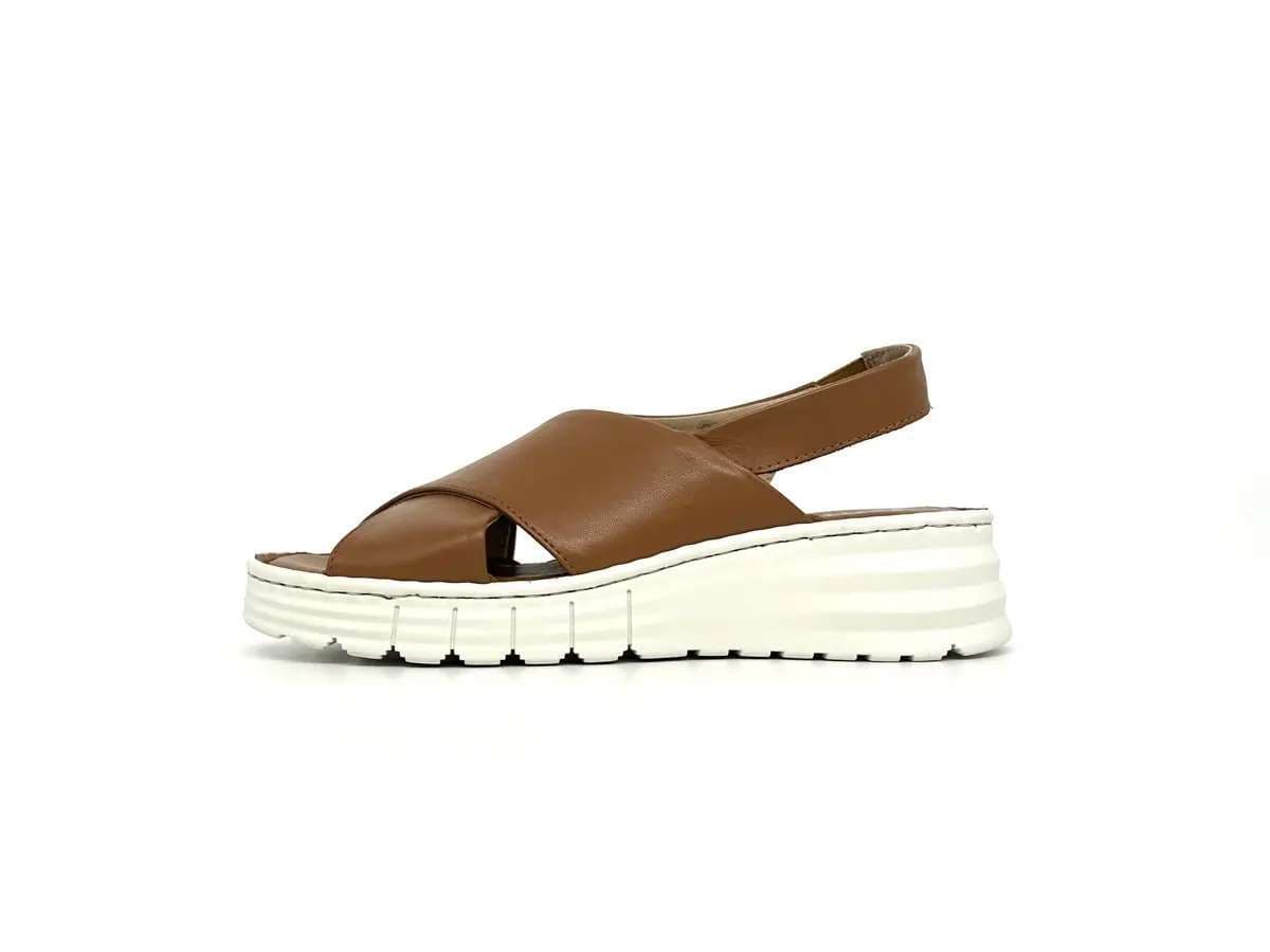 Cinzia Soft sandali donna pelle whisky platform leggera comfort - 4