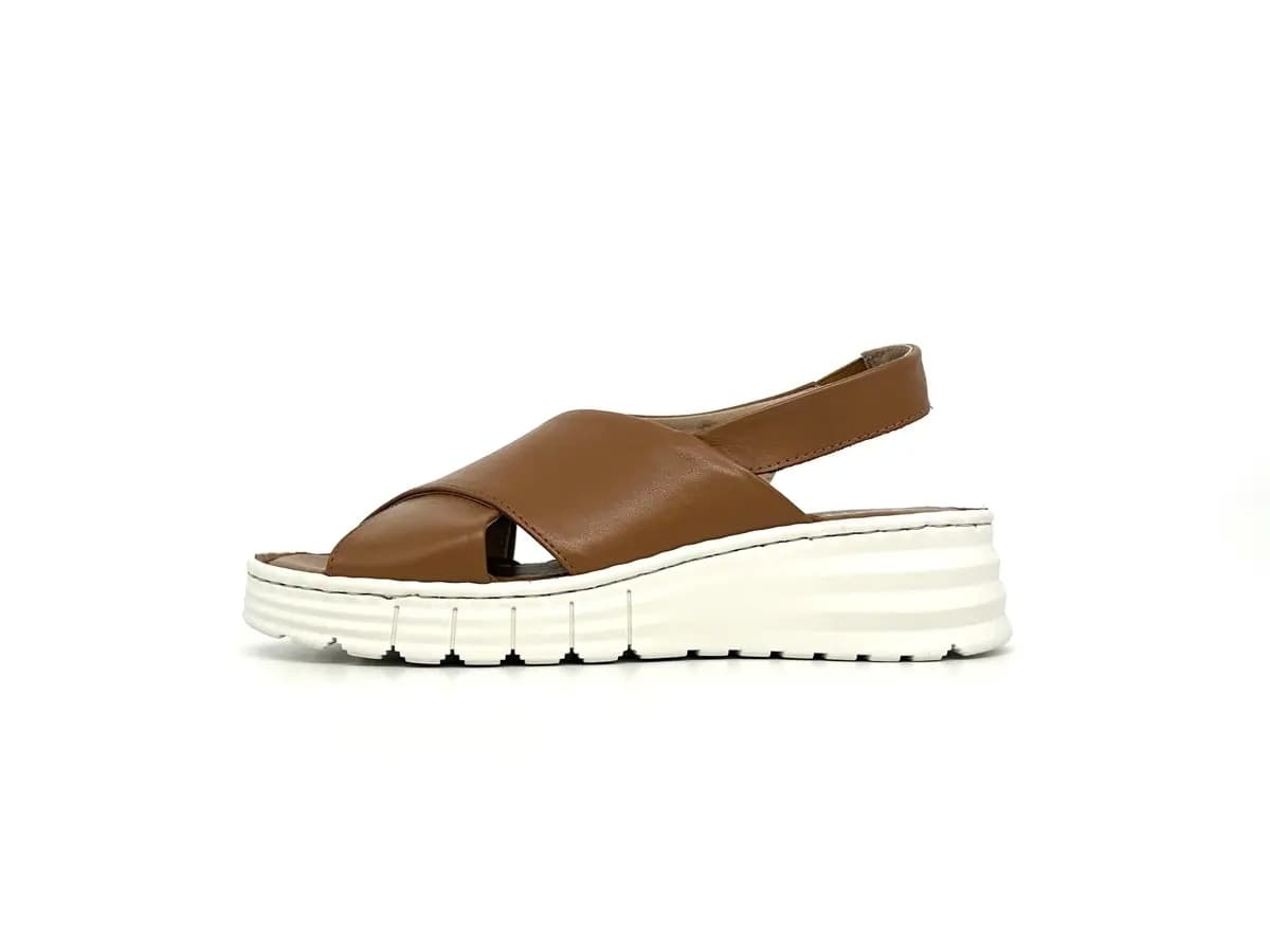Cinzia Soft sandali donna pelle whisky platform leggera comfort - 4
