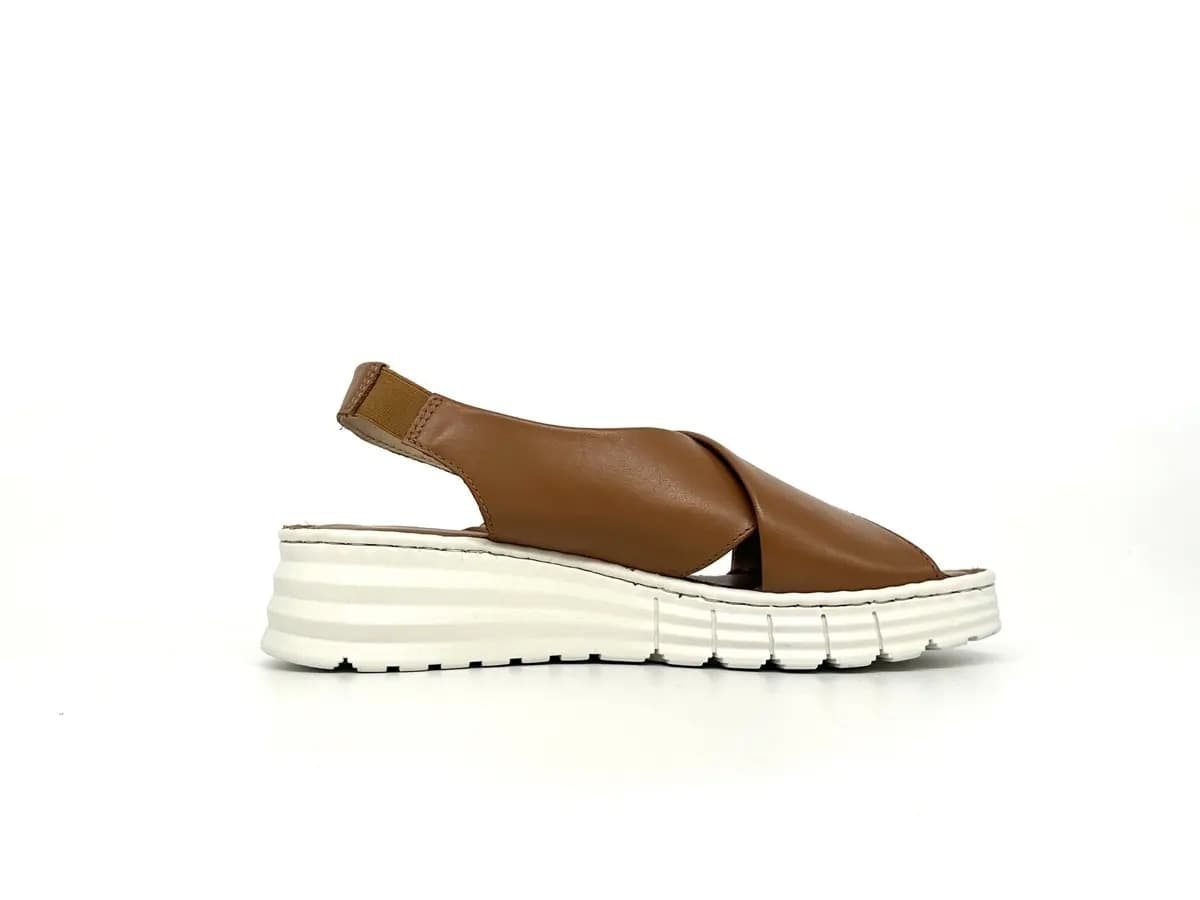 Cinzia Soft sandali donna pelle whisky platform leggera comfort - 5