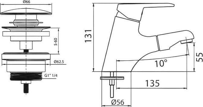 Miscelatore lavabo bagno con doccetta estraibile - 3