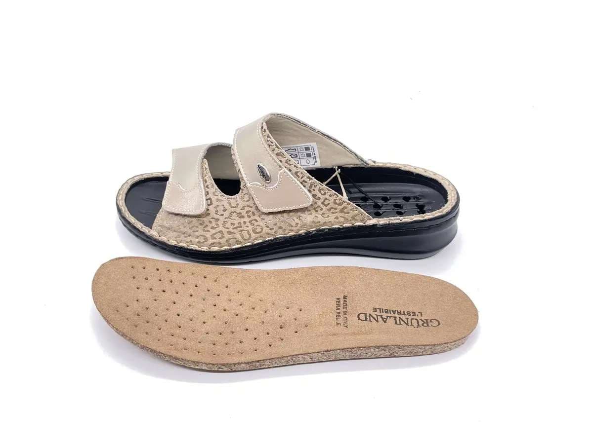 GRUNLAND DAMI Ciabatte donna sanitarie a due strappi platino con plantare estraibile - 2
