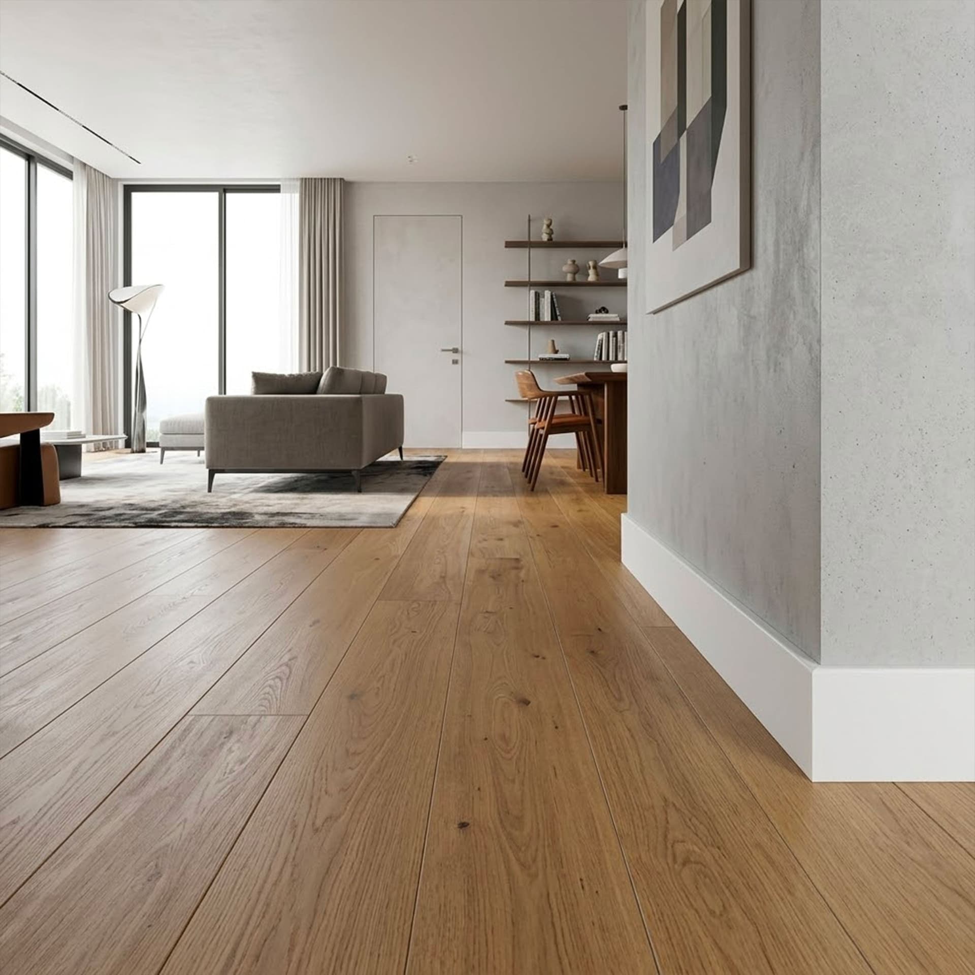 Battiscopa Squadrato in SPC 70x12mm - BIANCO pitturabile (prezzo al metro) - 2