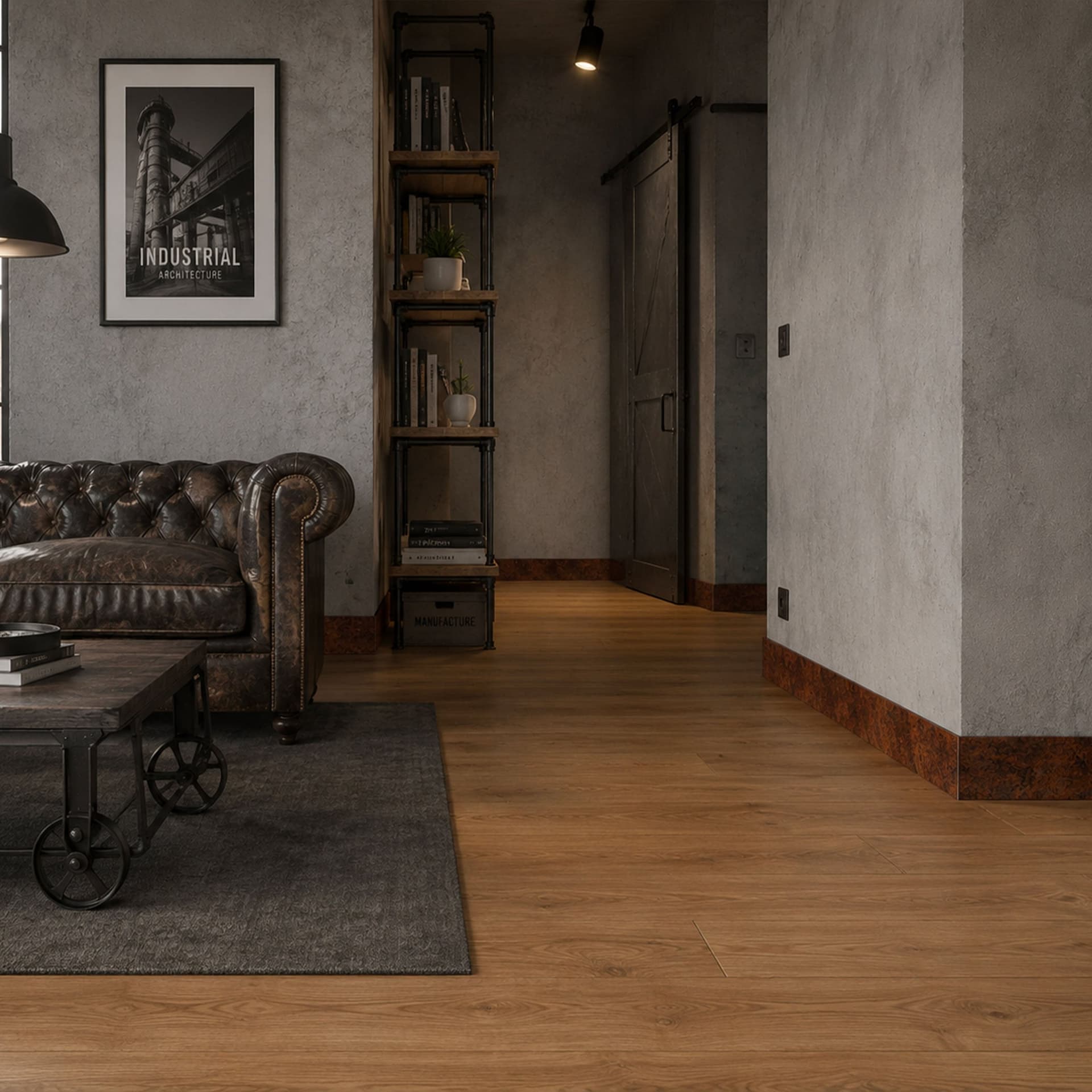 BATTISCOPA ZOCCOLINO SQUADRATO in FIBRA DI LEGNO COMPATTA 80X15 CORTEN INDUSTRIAL (prezzo al metro) - 2
