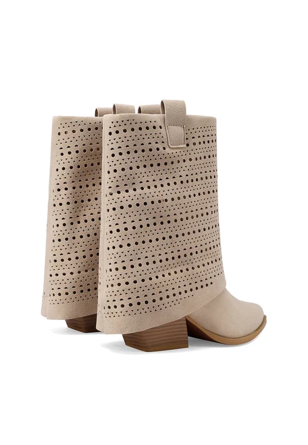 QUENN HELENA STIVALE RISVOLTATO ART.X34-64 BEIGE - 4