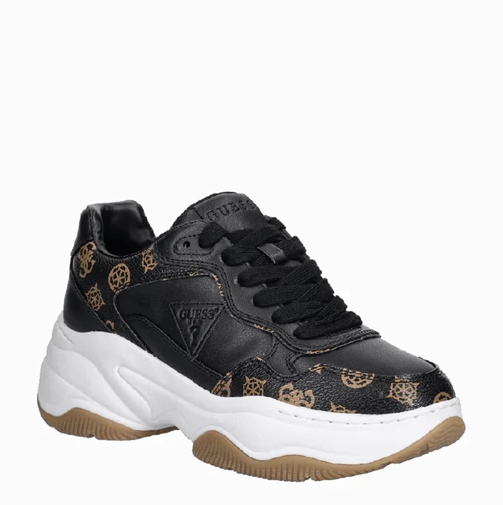 GUESS Sneakers Donna art. FLTHPYFAL12 in ecopelle Black/Brown - 5