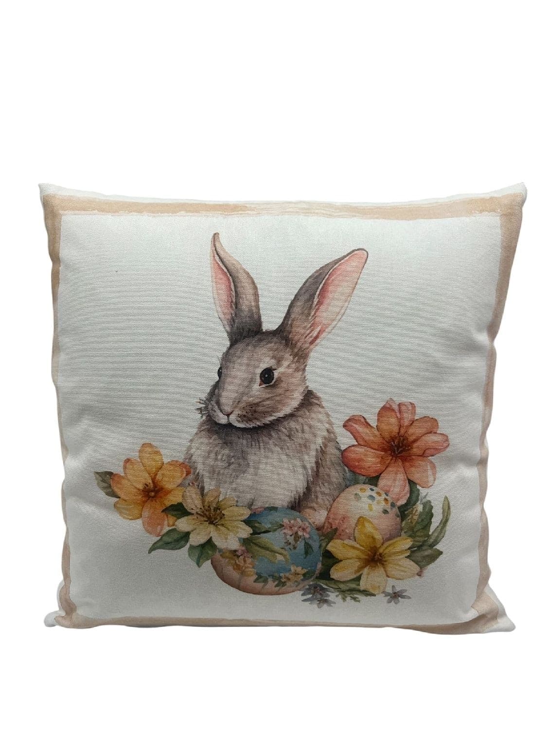 Cuscini digitali di Pasqua double face art.Flower easter in 100% panama di cotone - 2