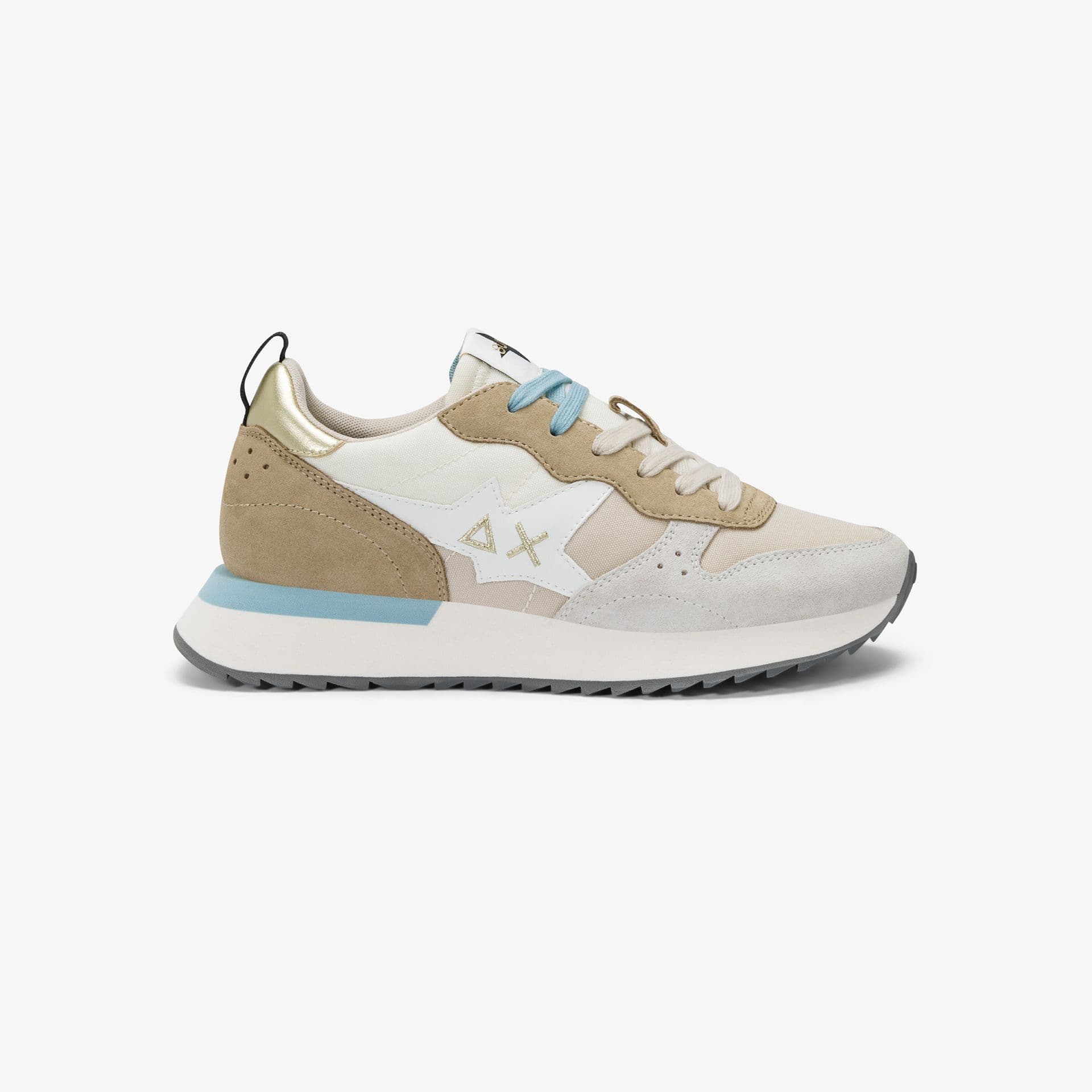 SUN68 Sneakers Donna art. Z45216 in Nylon/Suede Bianco/Panna - 5