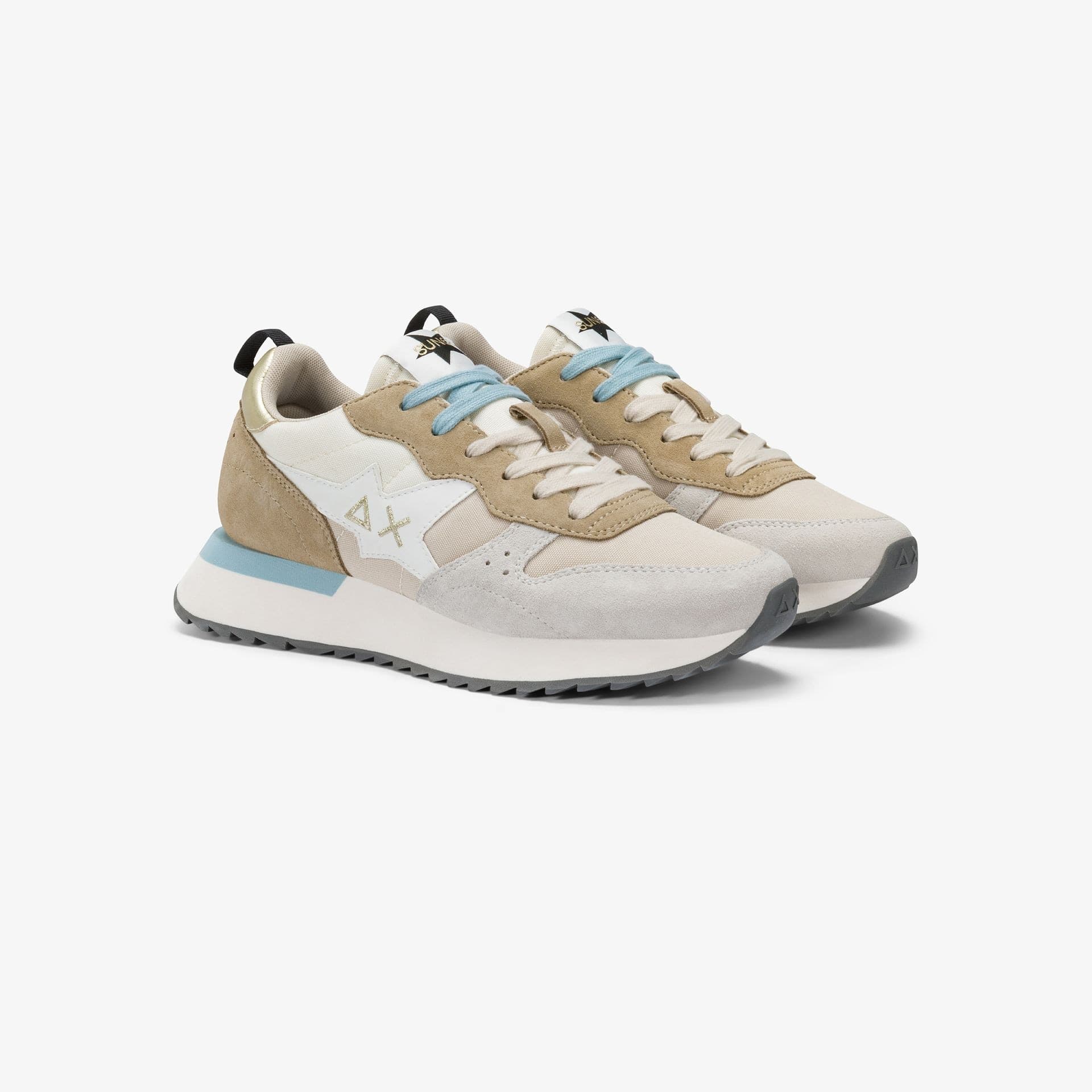 SUN68 Sneakers Donna art. Z45216 in Nylon/Suede Bianco/Panna - 2