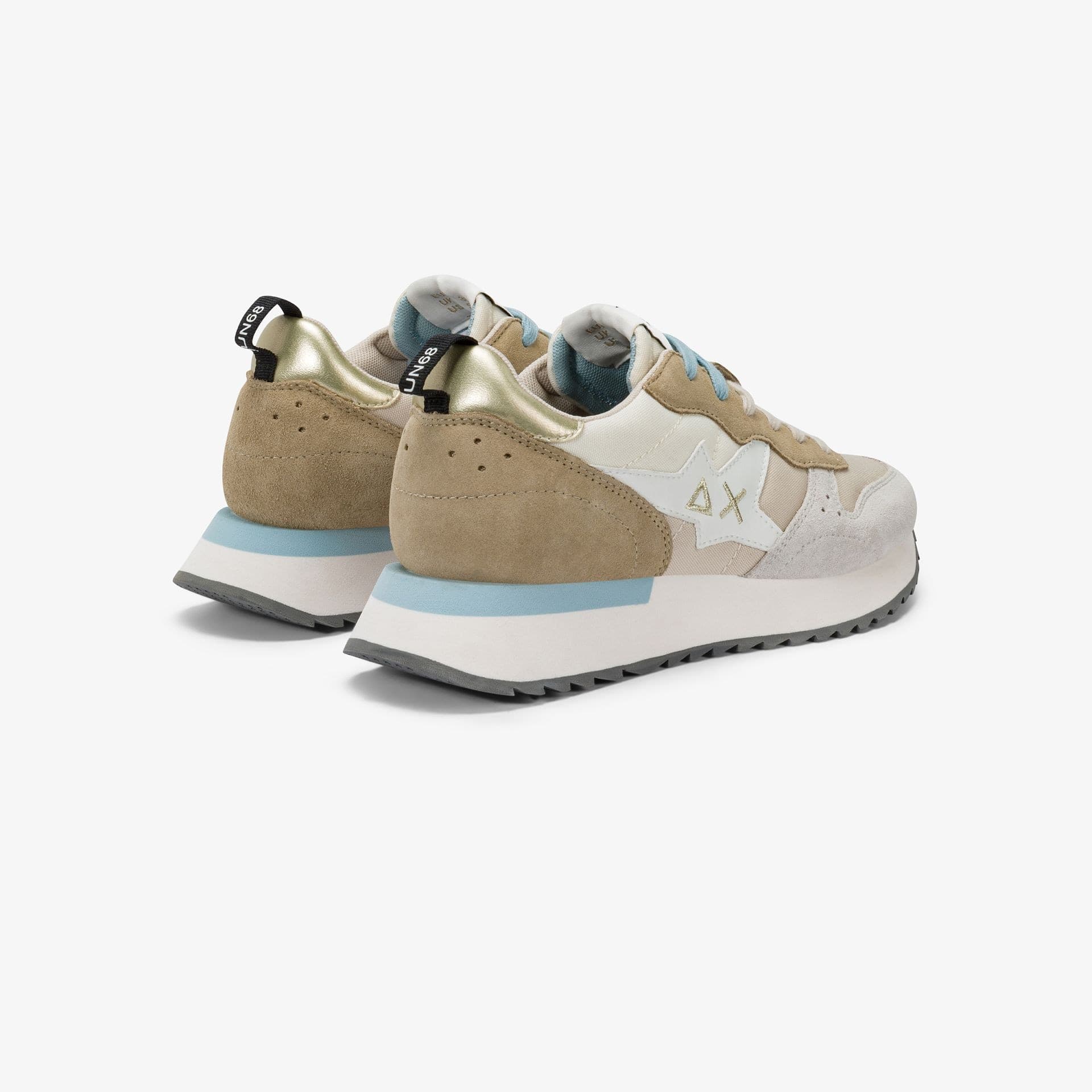 SUN68 Sneakers Donna art. Z45216 in Nylon/Suede Bianco/Panna - 3