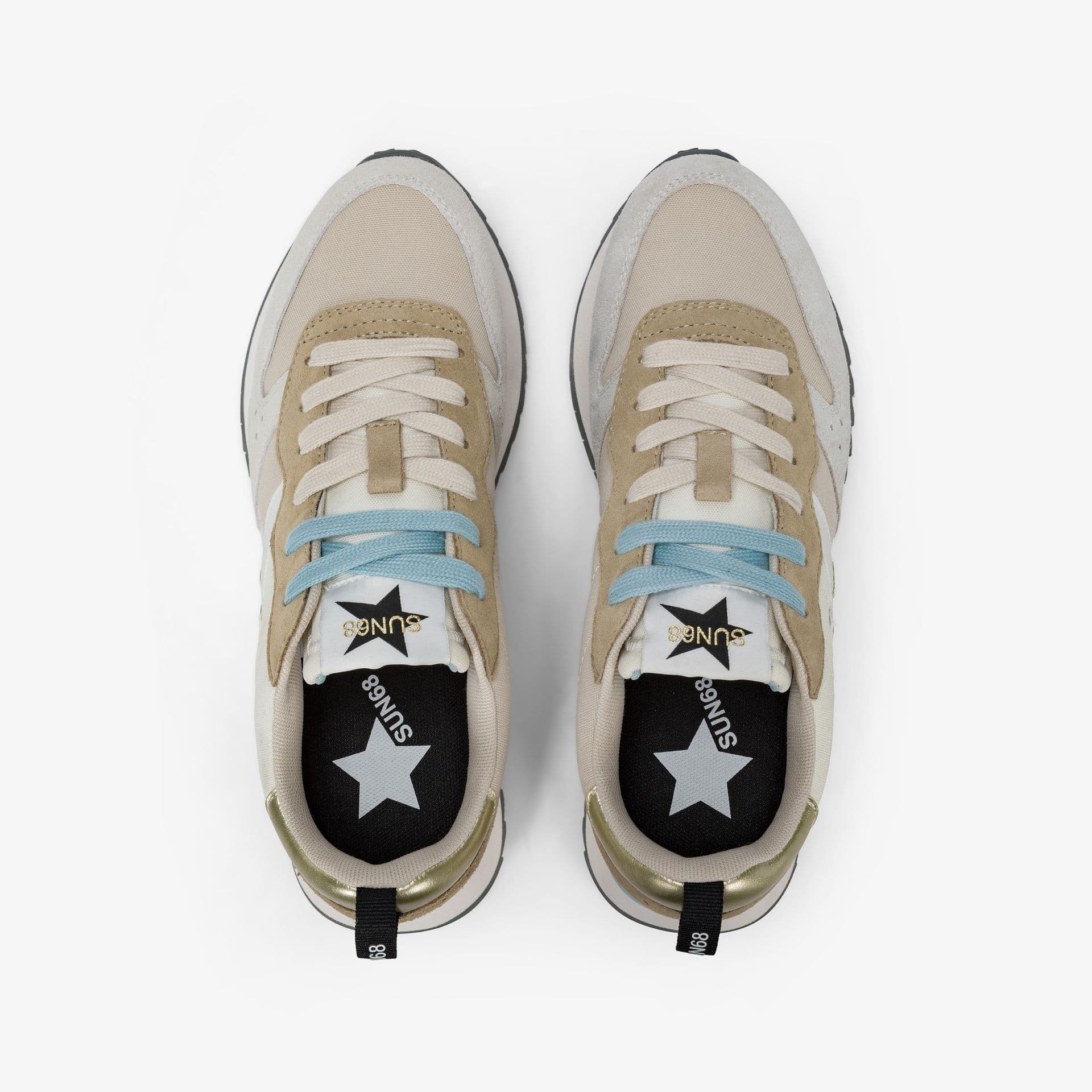 SUN68 Sneakers Donna art. Z45216 in Nylon/Suede Bianco/Panna - 4