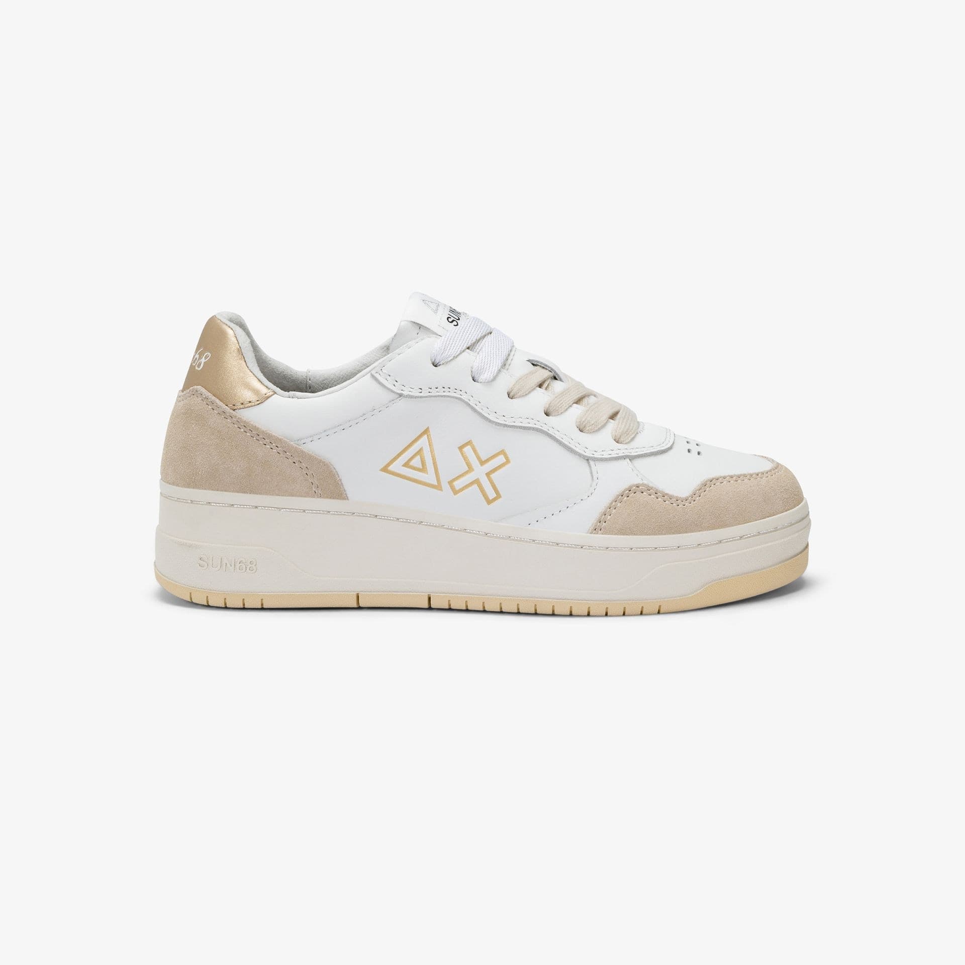 SUN68 Sneakers Donna art. Z45244 in pelle White/Gold - 5