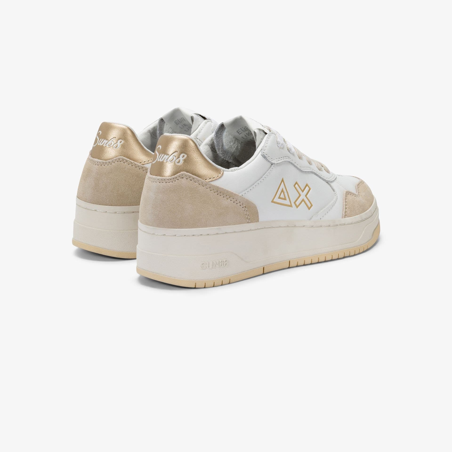SUN68 Sneakers Donna art. Z45244 in pelle White/Gold - 3